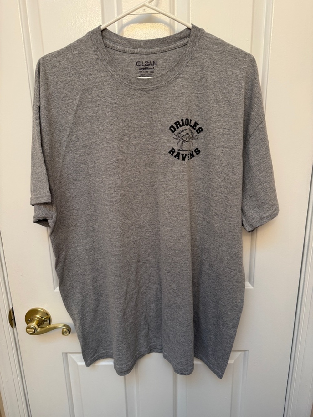 Gray Orioles Ravens Short Sleeve Tee size XL